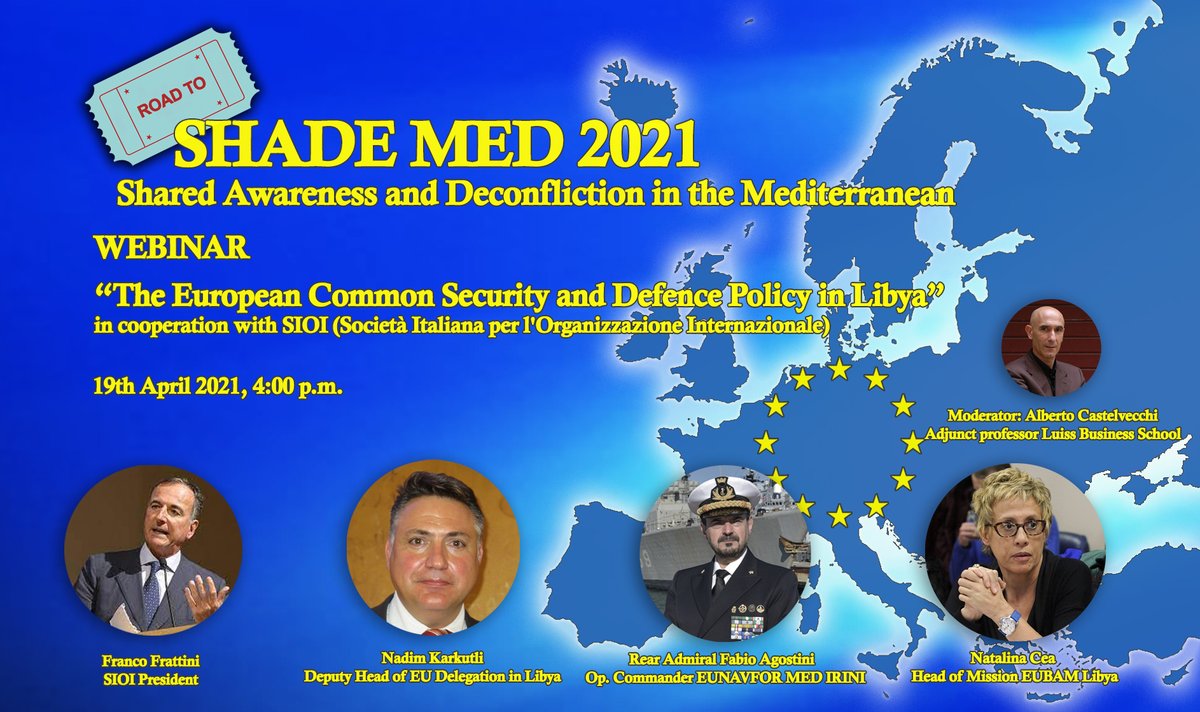 📹 Watch the full video of the first 🖥️ webinar to walk the road to #ShadeMed in collaboration with <a href="/SIOItweet/">SIOI UNA ITALY</a>.
👇
bit.ly/3efsLow

🗞️Read the web news 👉 bit.ly/2QacWHW

🤔 What is Shade Med 👉 bit.ly/3sxY9Ut

#Irini4Peace #roadtoshademed #shademed2021