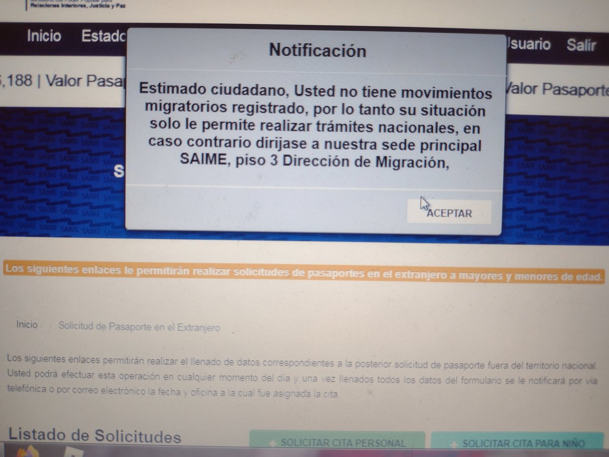 Jiobelms's tweet photo. @VenezuelaSaime buenos días intento pedir mi pasaporte nuevo, tengo 2 años en argentina y me sale este mensaje, cabe destacar que yo salí de manera legal cumpliendo todos los pasos requeridos y mi pasaporte tienes todos lo sellos que lo demuestran. que hago? https://t.co/iWLS1kbQvc