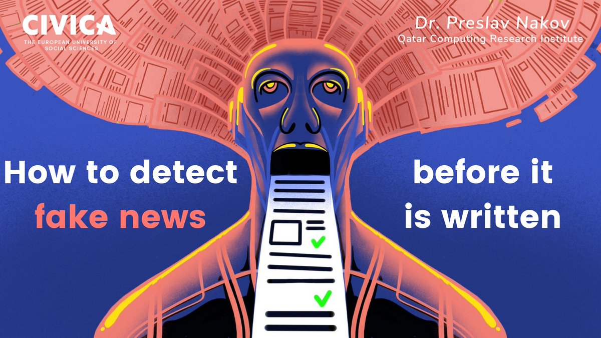 Fake news and propaganda detection using #NLProc. @preslav_nakov in #CIVICADataScience seminar. Tomorrow, 21 April, 16:00 CEST. 
Details and registration: socialdatascience.network/sess4.html
