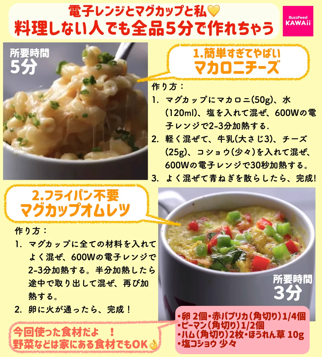 簡単な上に短時間で作れちゃう！電子レンジをフル活用したレシピ4選！