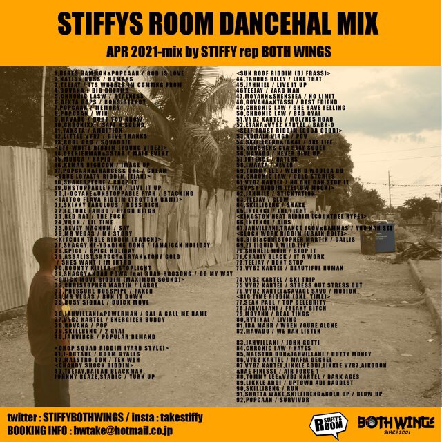 仕事終了ー！帰り道1時間半ですがそのくらいのNEW DANCEHALL MIXを作製