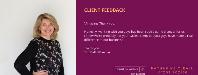 KatharineTCB's tweet photo. I'd like to take this opportunity to thank Tim for taking the time to give us a review. 

Nothing is too much trouble when it comes to my clients. 

#businesstravel #travelcounsellors #travel #travelmanager https://t.co/MmxheVQLwW