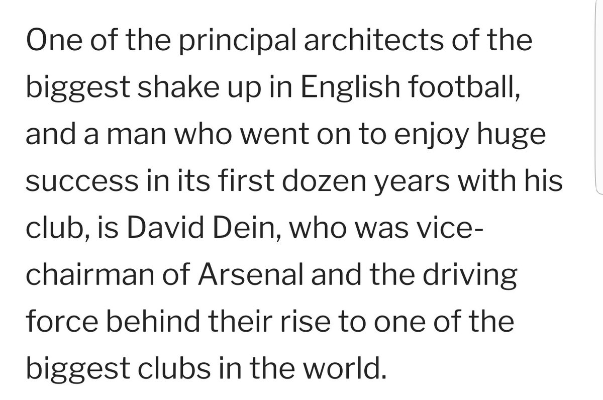 David_Dein_FC's tweet image. The Premier League exist because of The Arsenal. We dismantled the old first division and created the biggest league in the world.

Put some respect in our name.