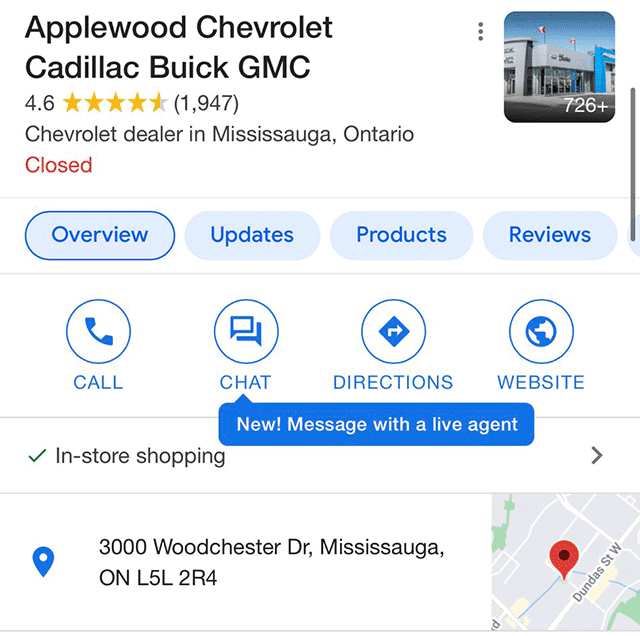 rustybrick's tweet photo. Google tests new local finder design and a overlay to use the chat button https://t.co/gZnDMWoXAd https://t.co/8vfl77Z9Fi