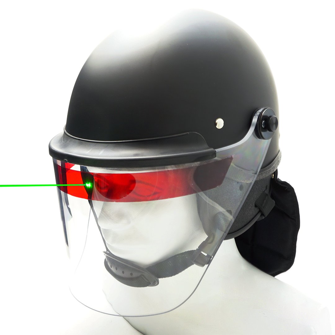 Black Mat Police Helmet with glass protection from SEER Corporation