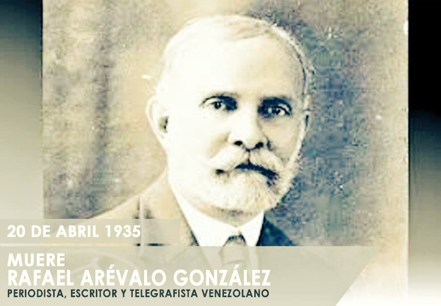 #20Abr || se conmemora la muerte de Rafael Arévalo González; Periodista, escritor y telegrafista venezolano. Fue el primer periodista que desafió personalmente a Juan Vicente Gómez, Su compromiso fue siempre las libertades ciudadanas
<a href="/FreddyBernal/">Freddy Bernal</a> 
<a href="/Juntosxtachira1/">Juntos por Táchira</a>
<a href="/BermudezJoseA/">Bermúdez José</a>