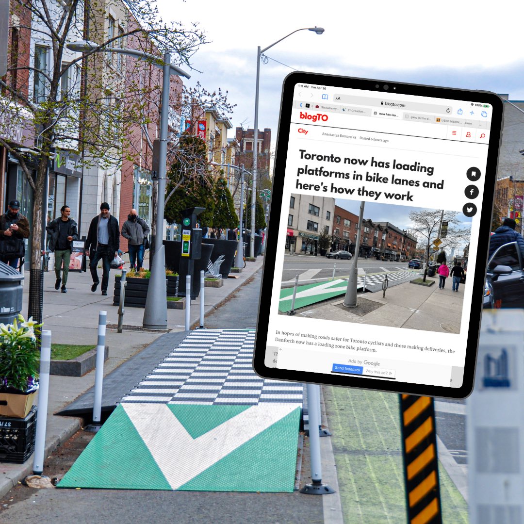 BroadviewDanBIA's tweet image. Our Bike Platform got picked up by @blogto ! Thank you 🙏 😊 🚴 

We hope that the news will spread further this way and help keep everyone informed, while we work to have the signs installed.

@TABIANews #DestinationDanforth