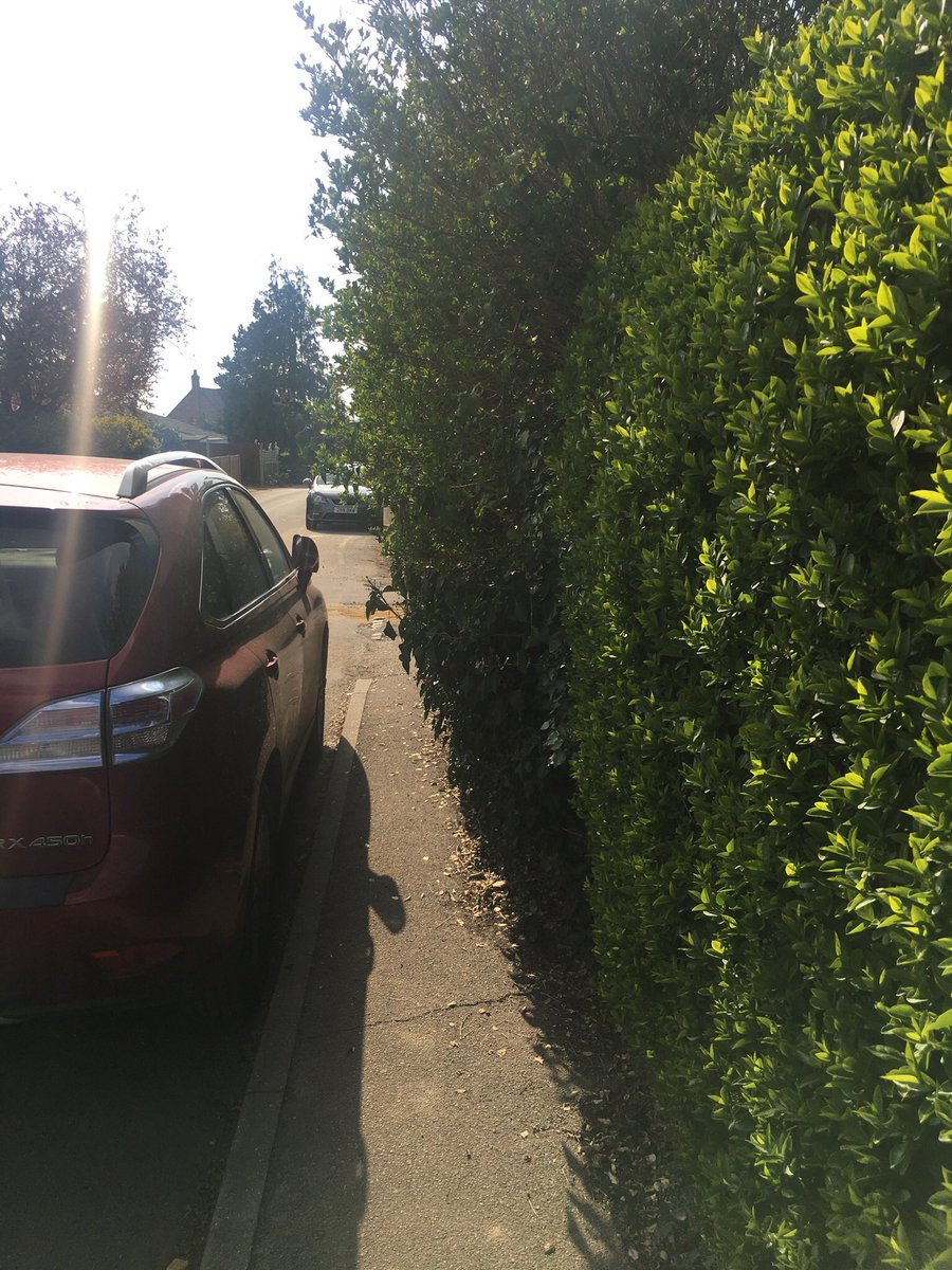 B16WKT's tweet photo. @HertfordHeathPC boring tweet, but I was a bit saddened to see a wheelchair-bound villager have to use the road instead of this footpath on Vicarage Causeway between The Goat and Portland Place. Who’s responsible for maintaining it, please? https://t.co/XBGOZzPrHr