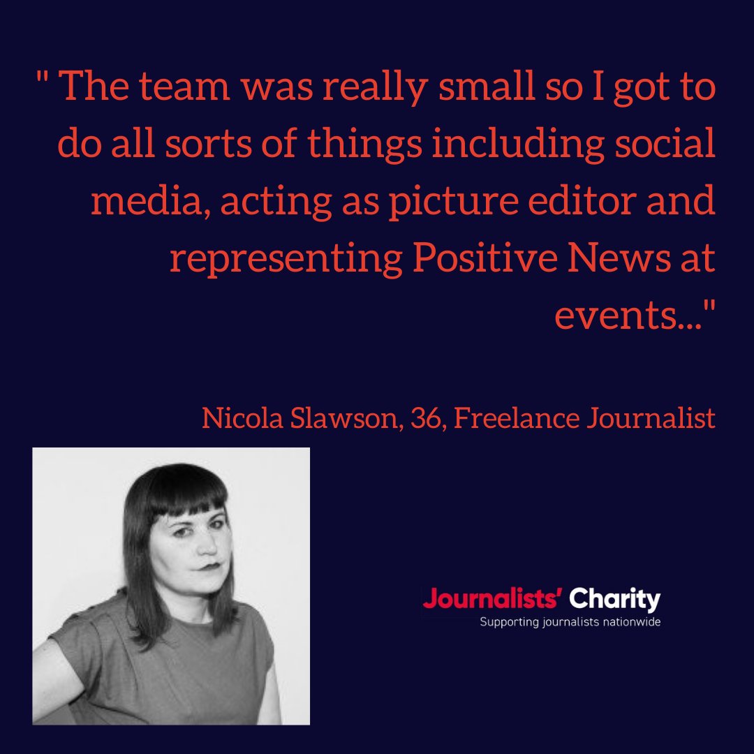 JournoCharity's tweet photo. "My first journalism job was as editorial intern @PositiveNewsUK It was a brilliant experience..."
"...I did lots of writing and still write for the magazine to this day" ✍
Thanks to @Nicola_Slawson for sharing her #FirstJournoJob experience. https://t.co/M4XILv31SM
