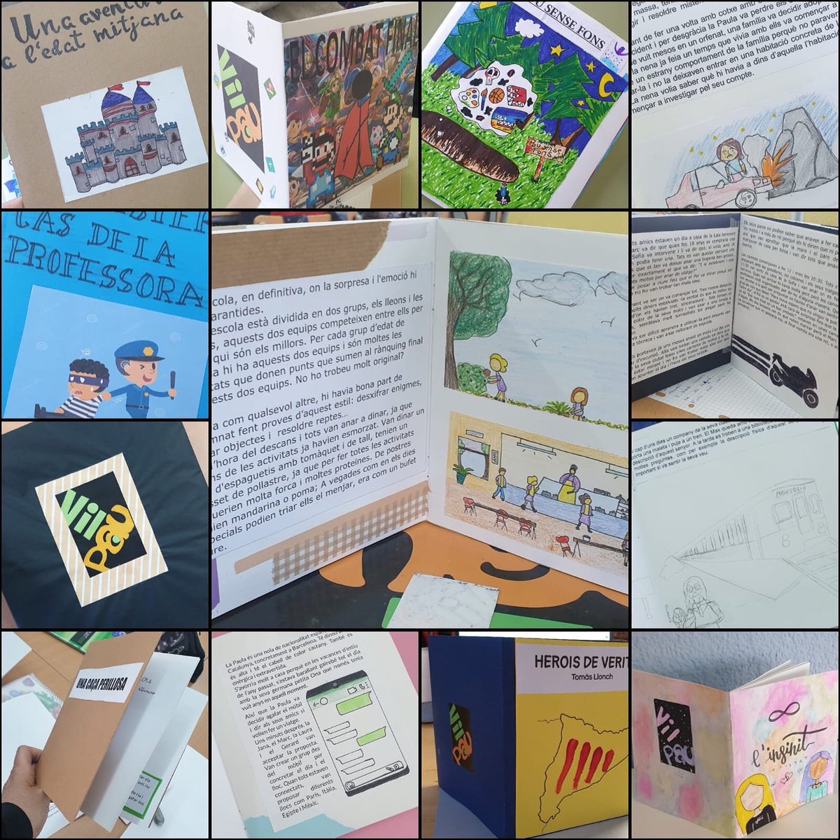 inspauvila's tweet image. Una mostra dels llibres que estan a punt de sortir del forn a 1r d'ESO. Durant el trimestre s'han convertit en escriptors i aquesta setmana de Sant Jordi, sortiran a la llum!!
#projectedescriptura
#LL9 #1esoPV