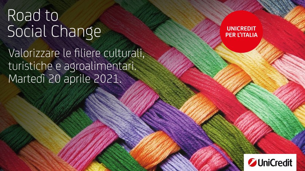 E’ partito ufficialmente #RoadToSocialChange, <a href="/UniCredit_IT/">UniCredit Italia</a> #BankingAcademy con <a href="/AICCONnonprofit/">AICCON Research Center</a> <a href="/Tiresia_Polimi/">TIRESIA</a> <a href="/FondAccenture/">Fondazione Italiana Accenture</a> <a href="/TechSoupItalia/">TechSoup Italia</a> #nonprofit oggi la prima di 7 sfide per il Paese e per il #TerzoSettore. Valorizzare le filiere culturali, turistiche e agroalimentari.