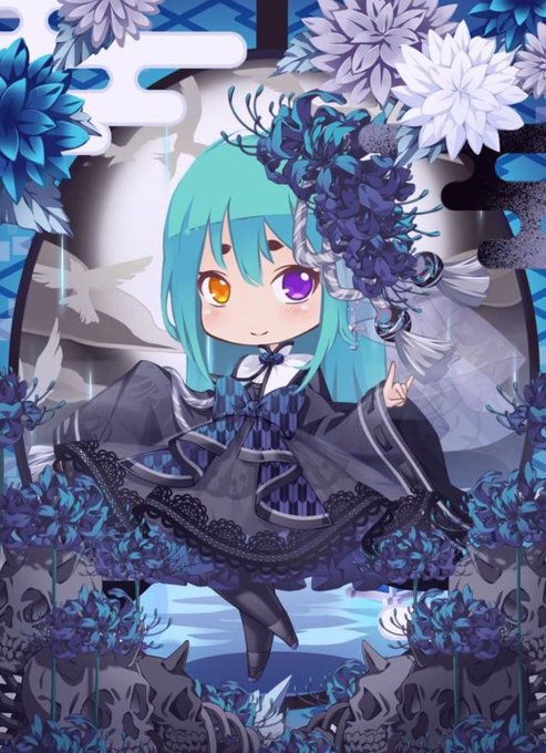 青い彼岸花のtwitterイラスト検索結果