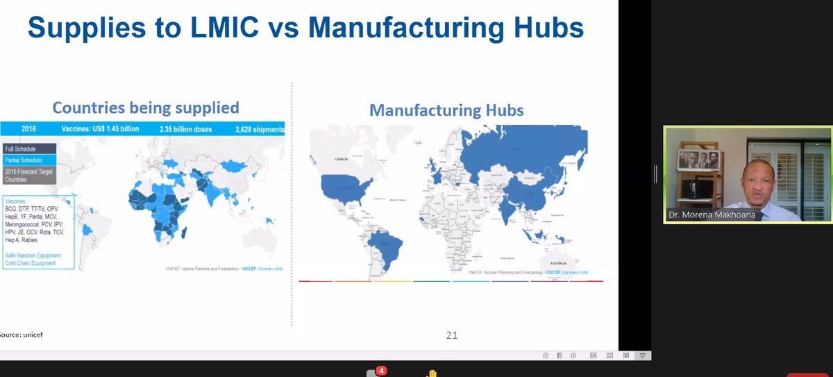 Next up is Dr Morena Makhoana. He says we need to stop thinking only about vaccine manufacturing hubs just for this current COVID-19 pandemic. These need to be long term hubs for a wide range of vaccines!