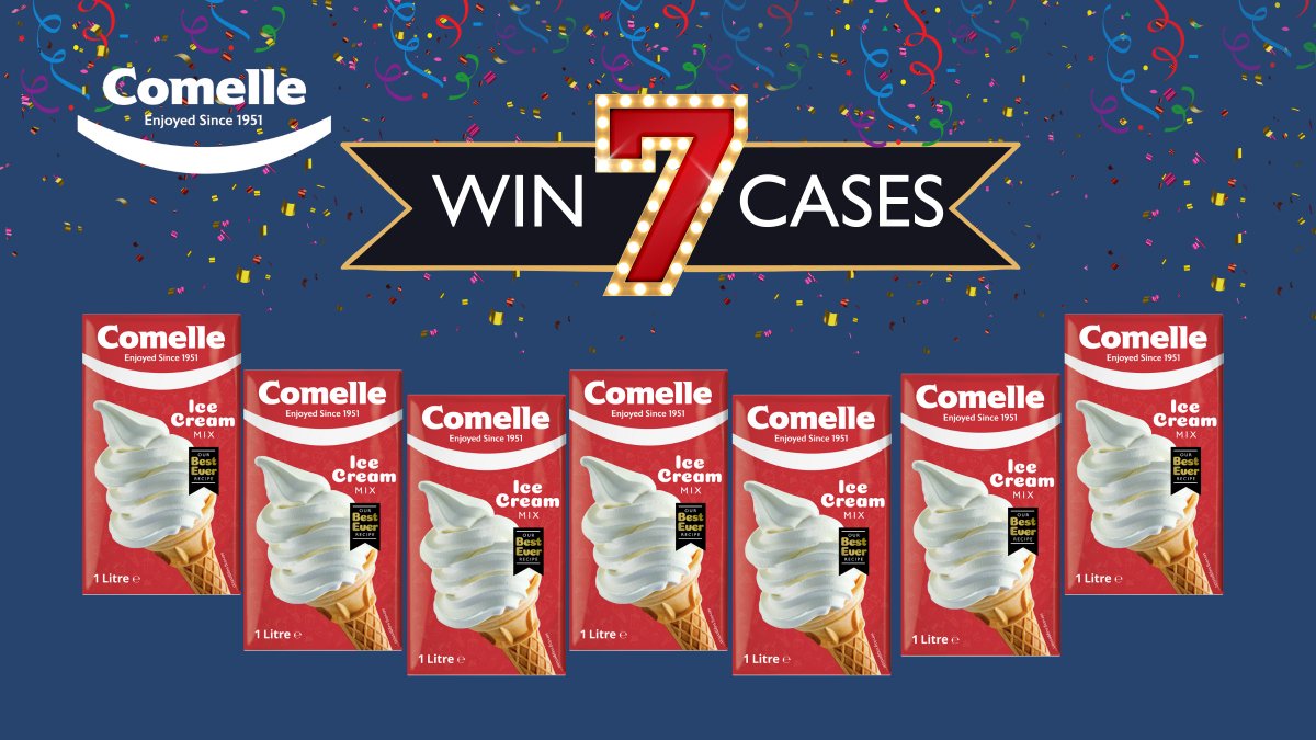 lakelandFS's tweet photo. #WIN 7 CASES OF COMELLE ICE CREAM MIX๐For a chance to win our first birthday present, follow this link https://t.co/I7ljZuXsRl, complete the form and you could be chosen at random as our winner for April! The competition will run from 20/04/21 until 14/05/21. #7Decade #Comelle https://t.co/b0kuScOf4A