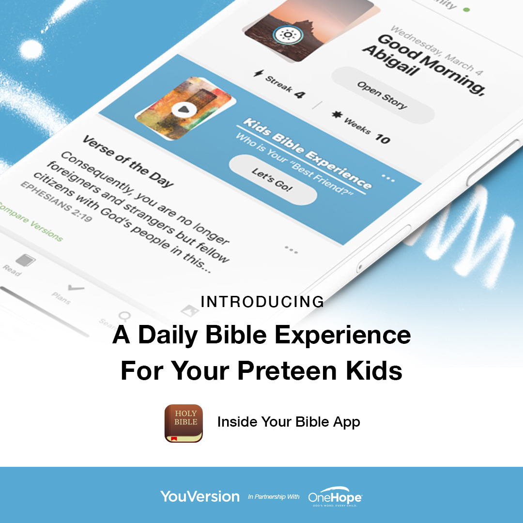 Youversion Reminder Kids Bible Experience Is Now Live Activate It Now In Your Bible App Settings And Help Your Preteens Connect With God In A Unique Way T Co Drfdqfpvqy Youversion Reminder Kids Bible Experience Is Now Live Activate It Now In Your Bible App Settings And Help Your Preteens Connect With God In A Unique Way T Co Drfdqfpvqy