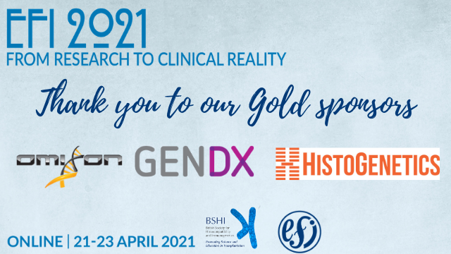 EFI_Conference #EFI2025 (@conferenceefi) on Twitter photo Thank you to our gold sponsors at #EFI2021 - <a href="/OmixonBio/">Omixon</a>, @GenDx_HLA and <a href="/histogenetics/">HistoGenetics</a>
Make sure you visit them in our exhibition
@BSHI_transplant <a href="/EFI_Office/">EFI Office</a> <a href="/BSHIconference/">BSHI Conference</a> Thank you to our gold sponsors at #EFI2021 - <a href="/OmixonBio/">Omixon</a>, @GenDx_HLA and <a href="/histogenetics/">HistoGenetics</a>
Make sure you visit them in our exhibition
@BSHI_transplant <a href="/EFI_Office/">EFI Office</a> <a href="/BSHIconference/">BSHI Conference</a>
