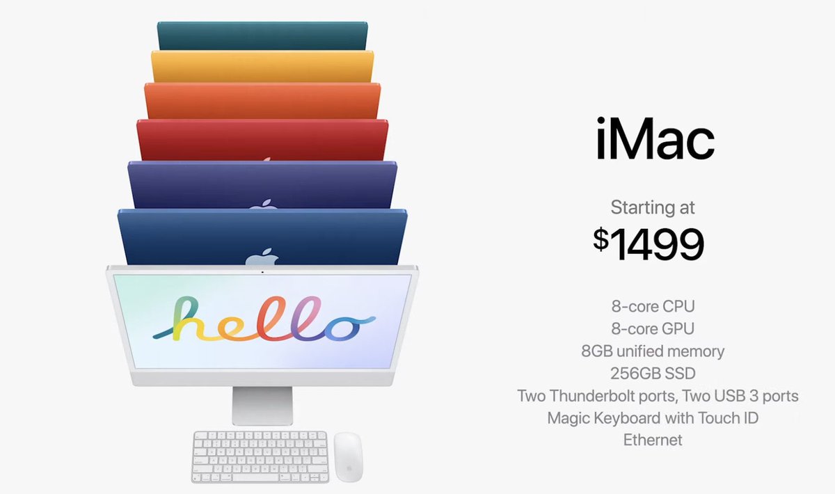 AppleSDN's tweet photo. اسعار أجهزة iMac الجديدة.
#مؤتمر_ابل
#AppleEvent https://t.co/dJQGhEDIvk