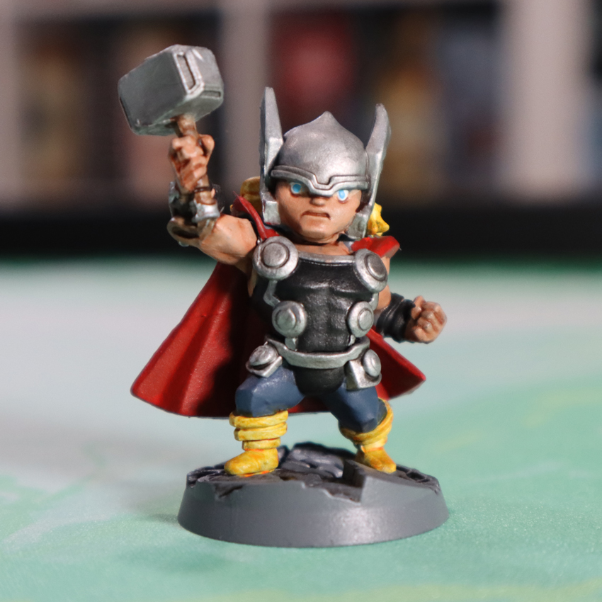 Taking a break from Cursed City to paint something fun. Thor Odinson! from Marvel United @CMONGames https://t.co/NmIaWwLk8B
