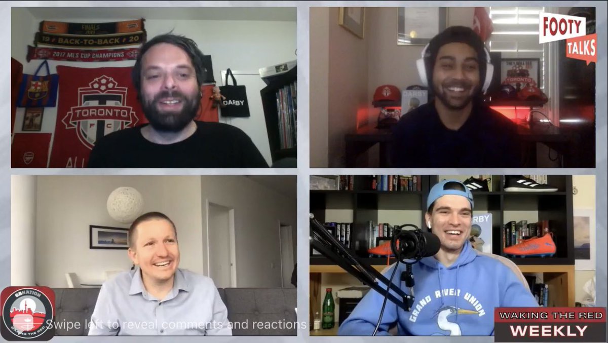 mitchelltierney's tweet photo. Another amazing edition of @WakingtheRed Weekly presented by @FootyTalksLive in the books. 

We had @terry_dunfield on to chat all things #TFCLive academy, scoring against the Whitecaps and plenty more. 

(P.s shoutout @grusupport for the hoodie)

Listen➡️ https://t.co/lrBcoQkpDB https://t.co/53ZhFsKsGN