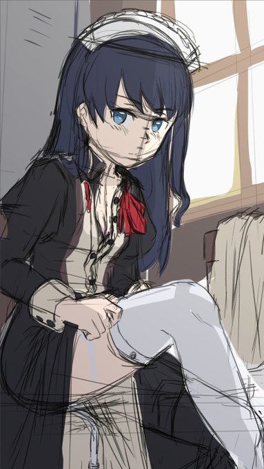 睦海 メイド服 色ラフ 