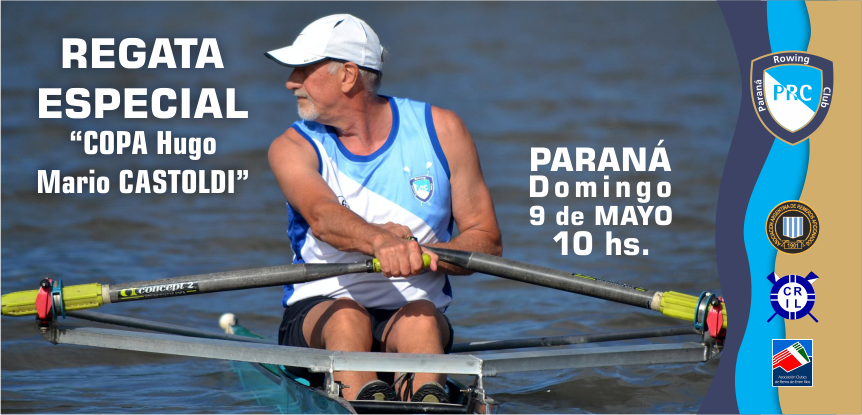 CRILitoral's tweet photo. REGATA ESPECIAL “COPA HUGO CASTOLDI” DEL PARANÁ ROWING CLUB

Los invitamos a participar de la #Regata Especial “Hugo Castoldi” del Paraná Rowing Club, que se disputará en la ciudad de #Paraná, el domingo 9 de mayo. 🙌

Copa “Hugo Mario Castoldi”.🏆

👉 https://t.co/iwKnEJQihD https://t.co/dD2UG7Kcjj