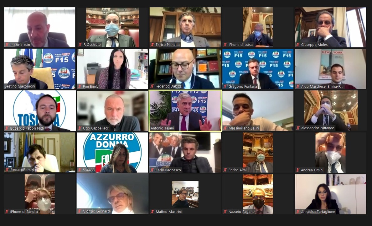 Questa sera riunione con i dirigenti nazionali e i coordinatori di <a href="/forza_italia/">Forza Italia</a> nelle Regioni. Il nostro contributo al governo nazionale, a cominciare da vaccini e riaperture, è stato decisivo. Continuiamo così e prepariamoci ad affrontare al meglio la prossime amministrative.