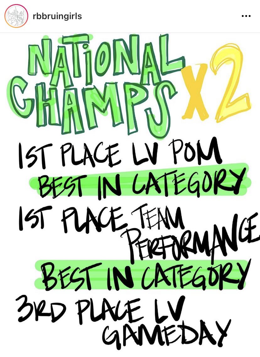 It’s been a couple days since we learned this, but it is so worth sharing again...your @rbbruingirls are NATIONAL CHAMPIONS in two events and top 3 in a third event!!! Congratulations Bruin Girls!!! #RockBridgeRocks