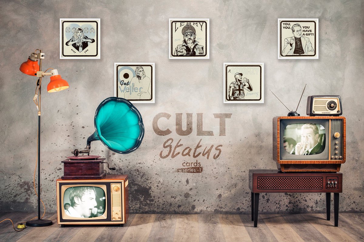 studiolpart's tweet image. showcasing the new #cultstatus #cardseries due out any day now and featuring #screenprinted #illustation s of #icons from #music #film #football and more #framedartwork #originalart #keepcards #miniprints #ladygaga #robertdeniro #lemmy #stormzy #paulweller #retro #classic #gifts