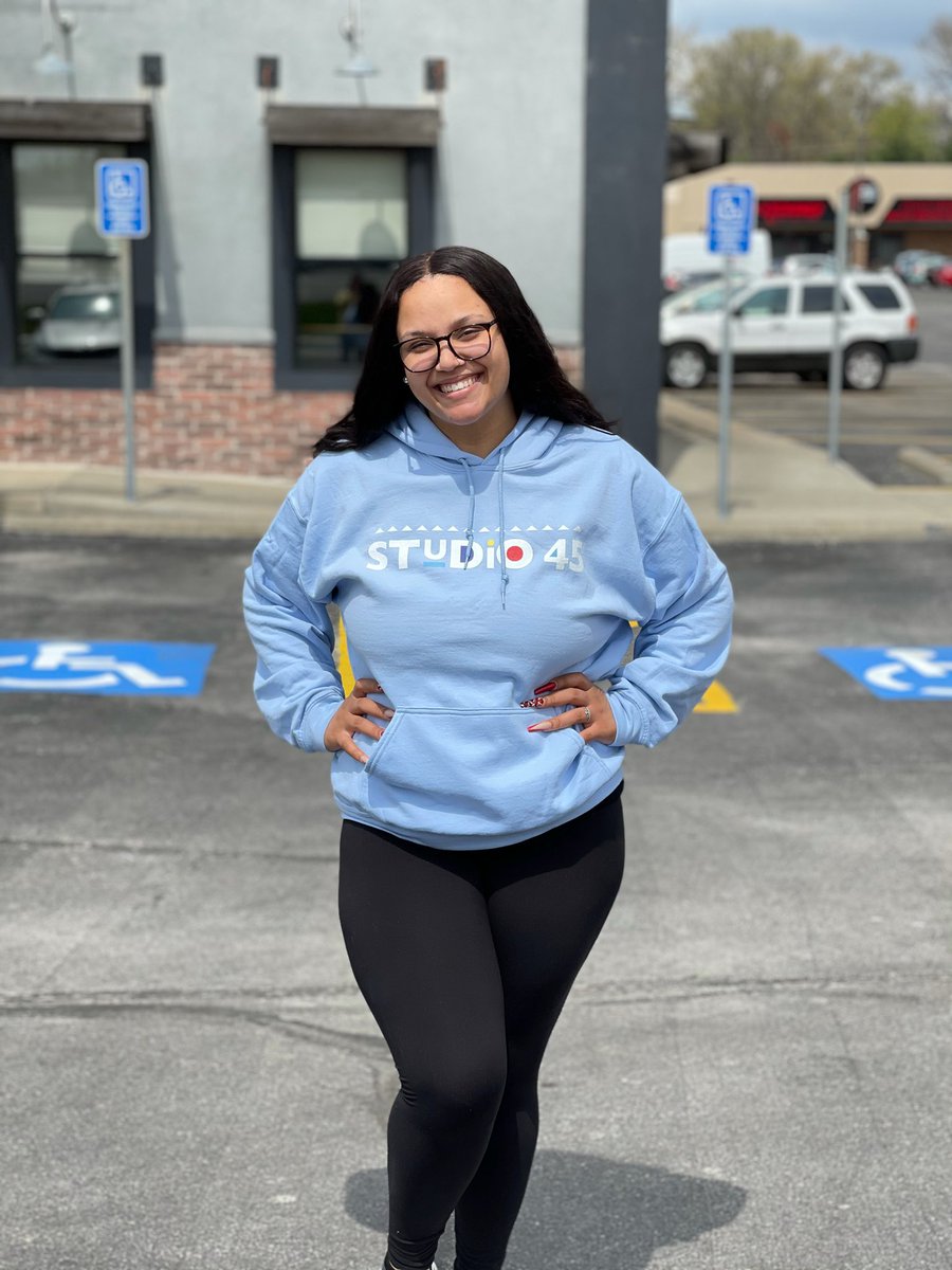 Studio45media's tweet photo. @tcain98 loves her new Studio 45 hoodie. Be sure to check out the site https://t.co/CMbcBnSAyc for all your Studio 45 essentials :)))) https://t.co/nB1wo2eowp