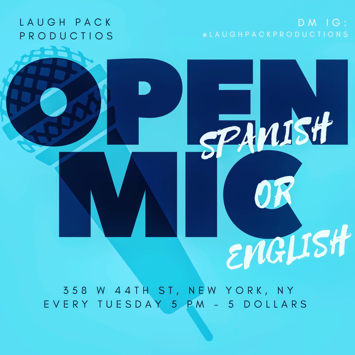 Today and every Tuesday! #OpenMic #openmicnyc #NewYork #comedy