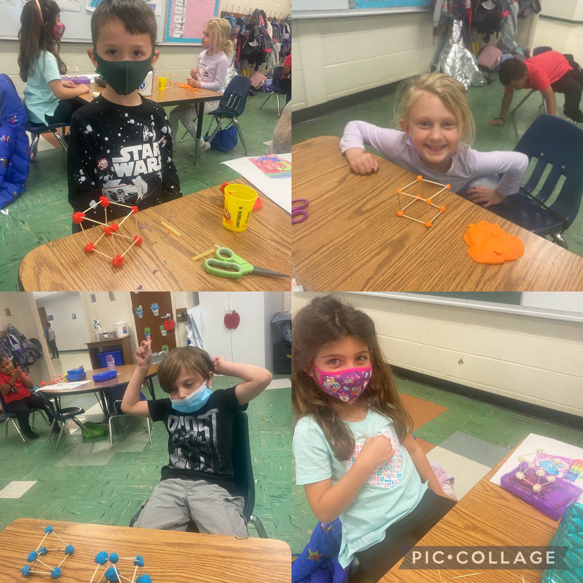 mcgowankdg's tweet photo. EQ: How can you model shapes in the real world?
Easy! We used playdoh & toothpicks to create the 3D shapes we have been learning about. Students had so much fun making and identifying these shapes! #finemotor #gomath #promblemsolving @NorthwestRISD @eamotley @SpencerStorey7 https://t.co/Kg2TXYgvh9