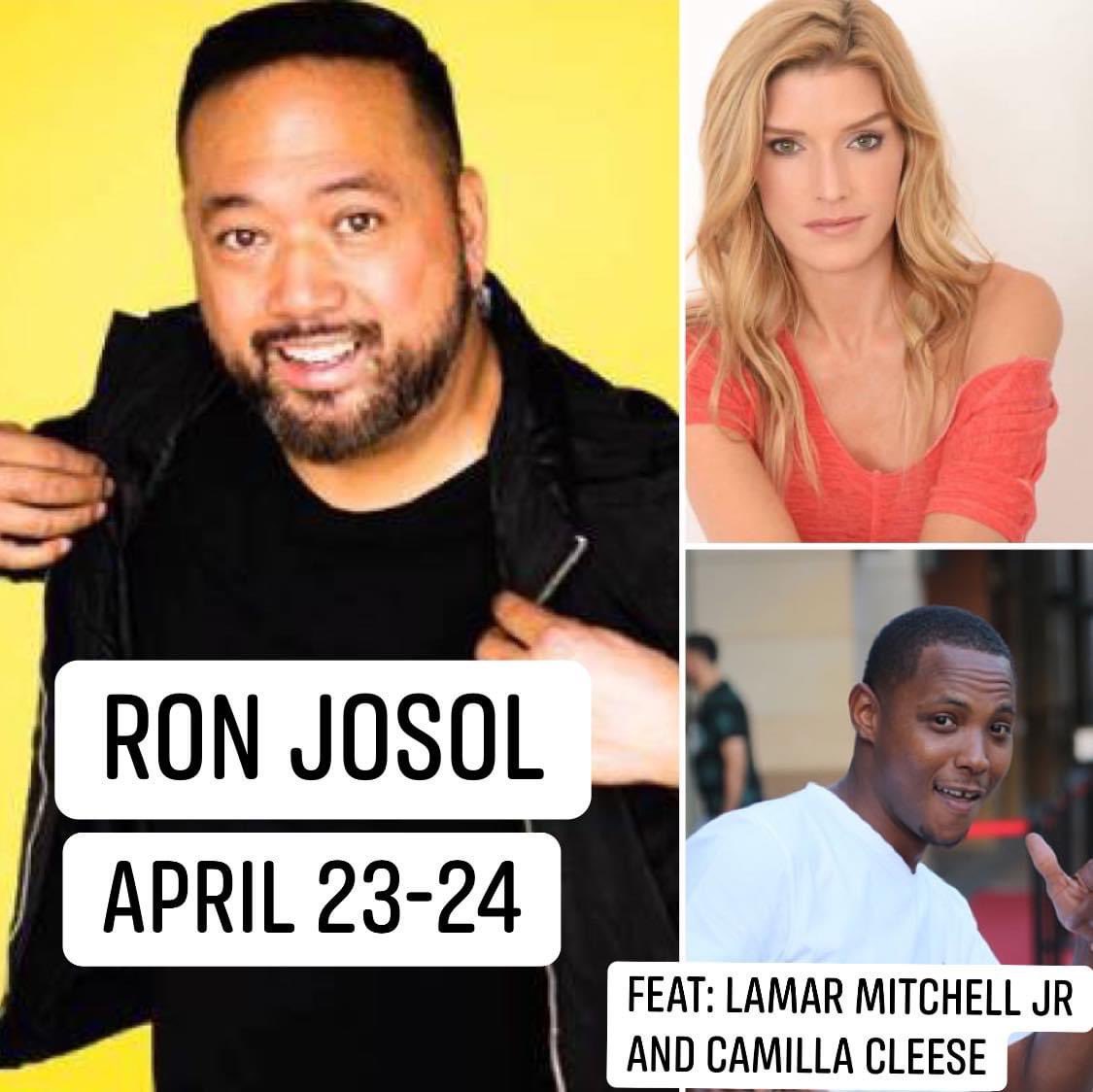 🎤🤣 Catch the very funny Ron Josol <a href="/ronjosol/">Ron Josol</a> headlining Stir Crazy this weekend!  Also featuring Lamar Mitchell JR <a href="/J_Ridiculous1/">Lamar Mitchell J.R.</a> and Camilla Cleese <a href="/CamillaCleese/">Camilla Cleese</a> . 

Showtimes:
Fri April 23 - 7:00 &amp; 9:30
Sat April 24 - 7:00 &amp; 9:30
StirCrazyComedyClub.com