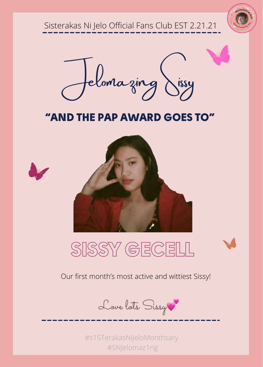 officialSNJfam_'s tweet photo. To our Sissy that made our Sissy life alive and ecstatic. PAP na PAP ka tlga! Thank you! We love you Sissy! ๐๐๐ @_heygecell
#s1STerakasNiJeloMonthsary
#SNJelomaz1ng
(Face reveal โ๏ธ) https://t.co/KOVCA3WYPu