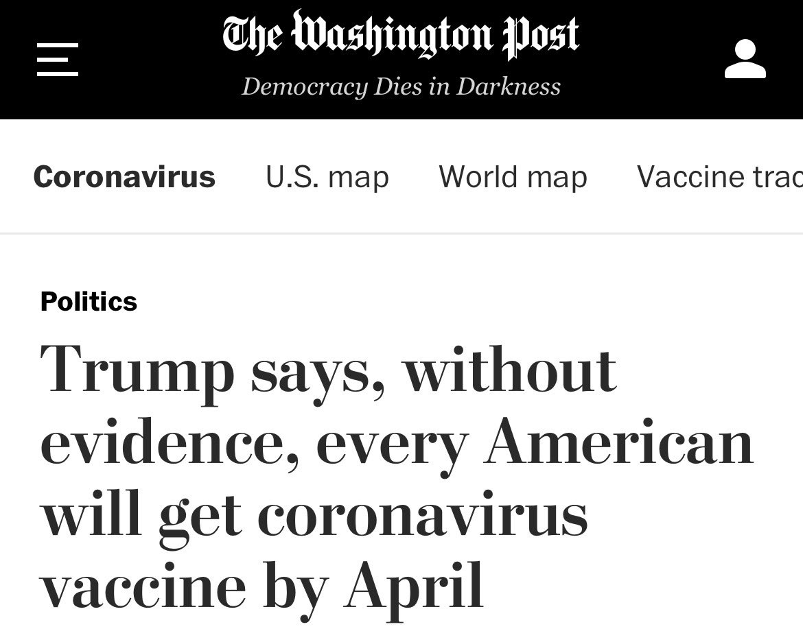 Mike_Pence's tweet photo. The National Media said it couldn’t be done...but thanks to American innovation and #OperationWarpSpeed, all US adults are now eligible to receive a COVID vaccine. 

That’s what we call “Promises Made. Promises Kept!” Only in America. 🇺🇸 https://t.co/ETXeIMG11z