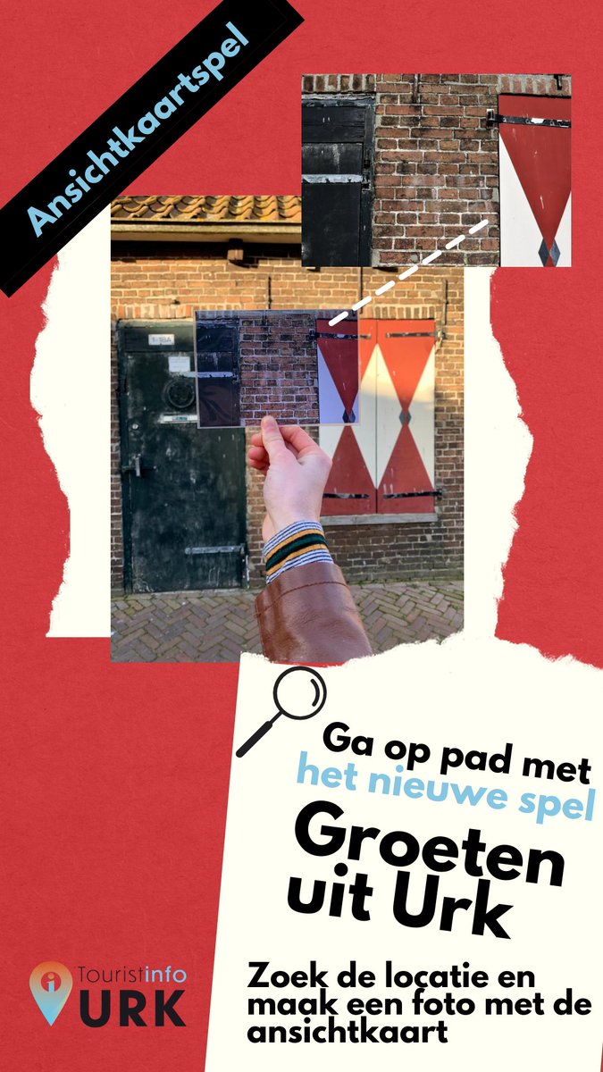 Ansichtkaartenspel 'Groeten uit Urk'!
Ga op pad met je mobiel, een dosis gezelligheid en een set ansichtkaarten ‘Groeten uit Urk’.
Kun jij de afbeelding vinden die op de ansichtkaart staat? Maak een foto van de ansichtkaart, waarbij de kaart als een puzzelstukje in de foto valt.