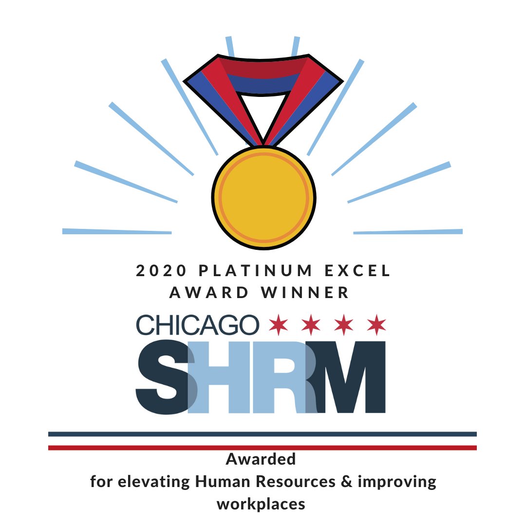 Tuesday news worth celebrating -- Chicago SHRM is honored to be the recipient of the 2020 SHRM Platinum Excel Award. This award is the highest honor for chapter accomplishments and strategic activities that enhance the HR profession.