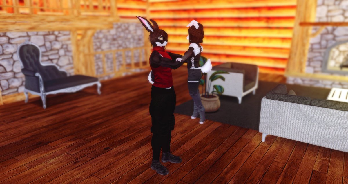 "Who left their little bun here?" | A fun little gig with <a href="/RomyatheSlime/">Reina the Goat</a>'s little bunny. Seems she likes tall rabbits. | #Furry #SecondLife