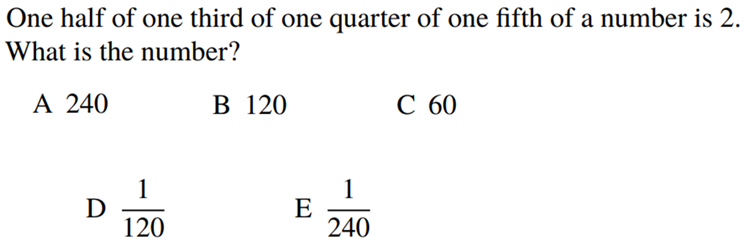 Next week, some of our Year 7 and 8 students will be competing in the UKMT Junior Maths Challenge.

They will be competing against young mathematicians across the country. Do you think you could answer this question?

Check back tomorrow to see if you got the answer correct!