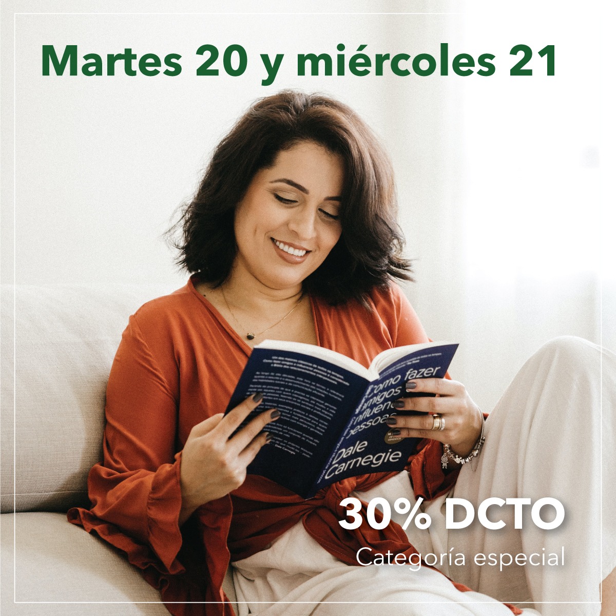 Hoy y mañana tendremos 30% de descuento en la categoría Día del Libro. Ven a descubrirla en greenlibros.com                                                                               ✅ 10 años de lectura solidaria
#mesdelibro #2021 #librousado #chile #santiago