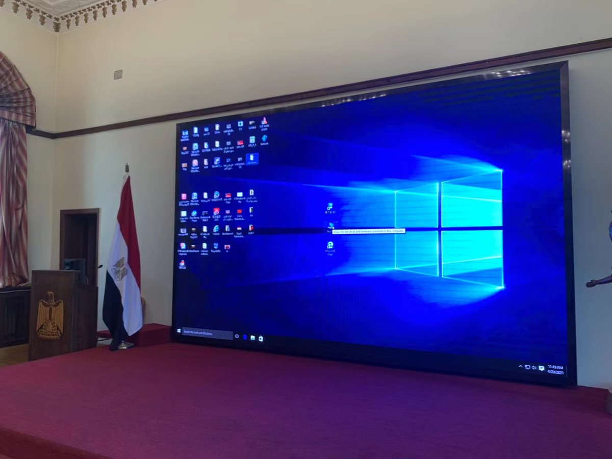 VisioinpiLED's tweet image. p1.875 in the Egypt embassy P.R. China slimmest designed 16:9 cabinet 600*337.5mm 22.5mm thickness. vision-pi.net/product-dv600p…