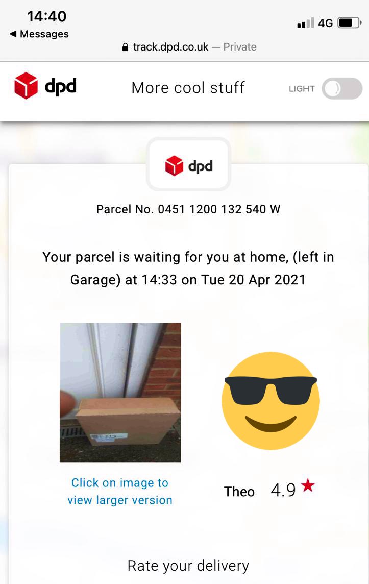 Can we all just congratulate @dpd_support at leaving my delivery on show, so the whole street knows that no one was in at the attempted time of delivery. Not only that but on the drive so anyone can help themselves. Shocking.