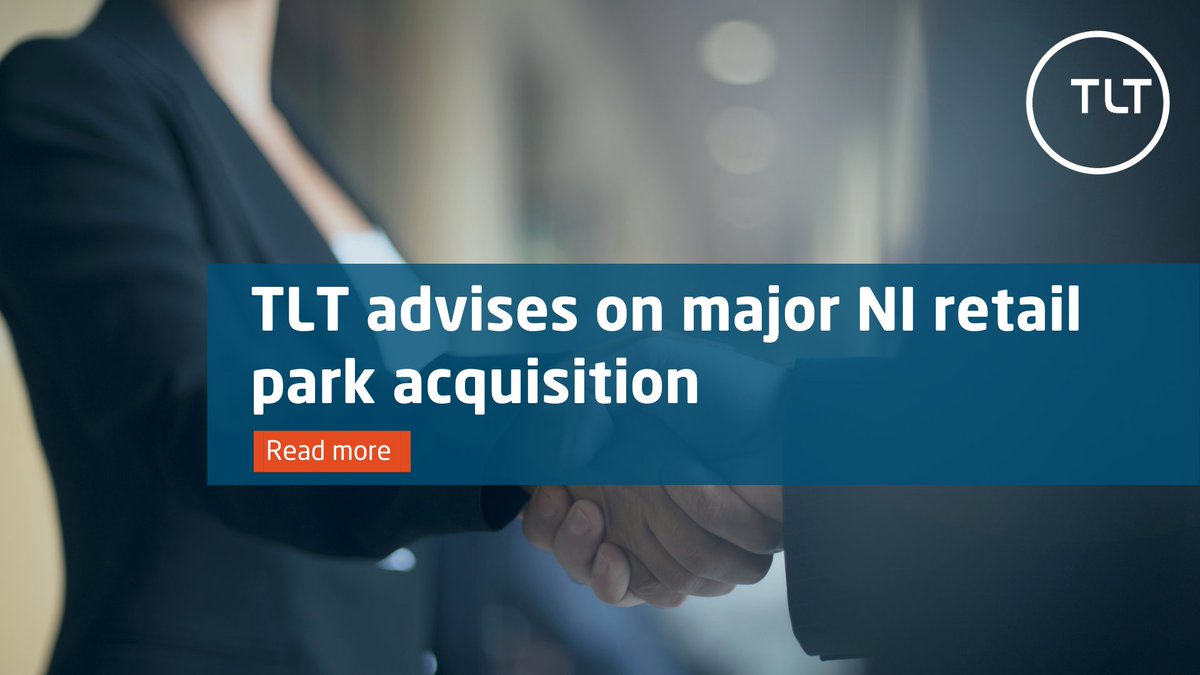 We've advised David Samuel Property Management on its £9.7m acquisition of Lisnagelvin Retail Park in Londonderry. The acquisition follows the £18.9m purchase of Holywood Exchange Retail Park in December 2020, on which TLT also advised. tltsolicitors.com/insights-and-e…