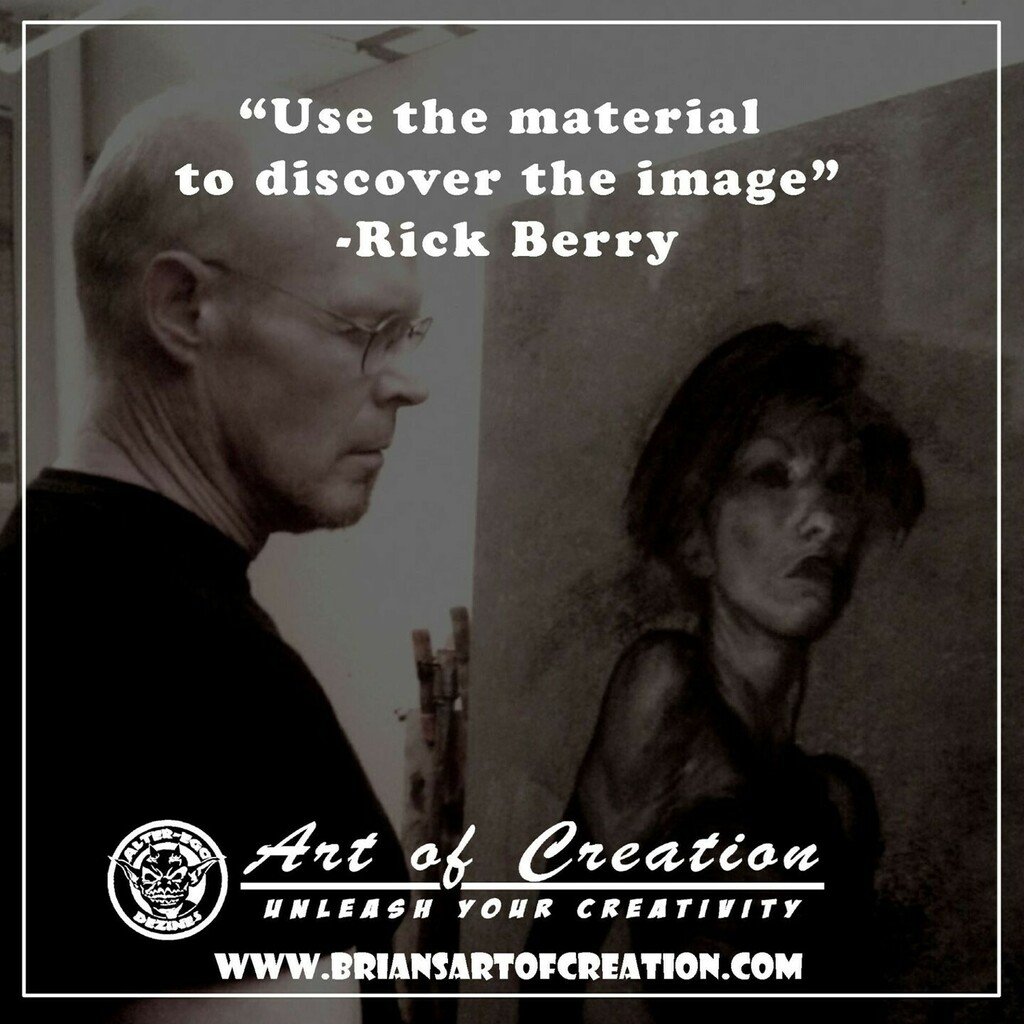 alteregodezines's tweet image. "Use the material to discover the image." - Rick Berry
Throw some paint on a white canvas, throw some clay on the board. Move it around and see the shapes as they begin to form.

learn more at bit.ly/32dA8aC

#briansartofcreation #rickberry #qu… instagr.am/p/CN4-5t7iJ_R/