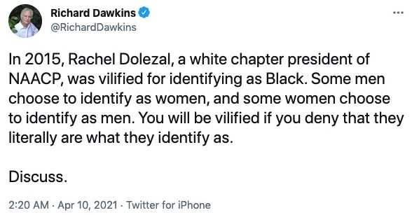 THREAD: Richard Dawkins was yesterday stripped of his 1996 "humanist of the year" award by  @americnhumanist after this tweet. It's part of a long pattern of trolling.