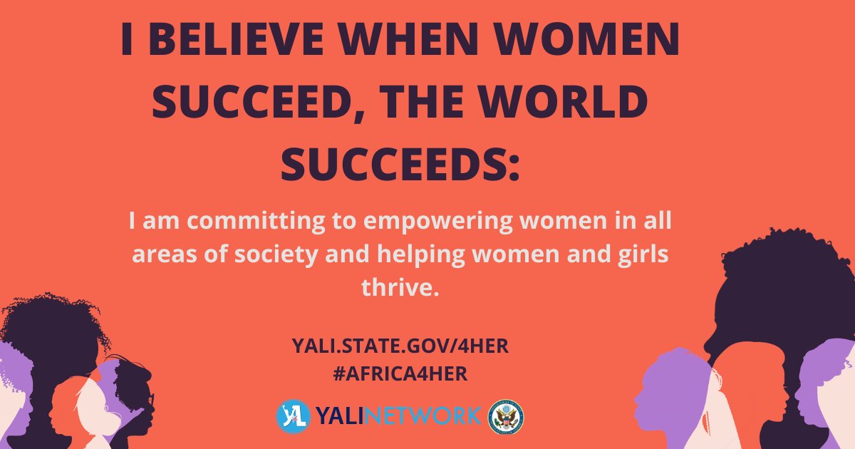 When women succeed, we all succeed. By standing up and with women to ensure that they are in the places where decisions are made, you’re investing in the future. That’s because an inclusive society is beneficial to us all. #Africa4Her