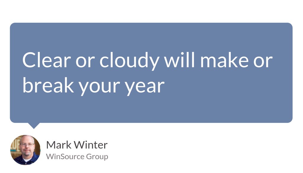 MarkWinterSales's tweet image. Clear or cloudy will make or break your year: lttr.ai/fv8l

When your team approaches something cloudy or unclear, they hit the breaks.

@markwintersales

#smartsalessimplified #winsourcegroup #planning
