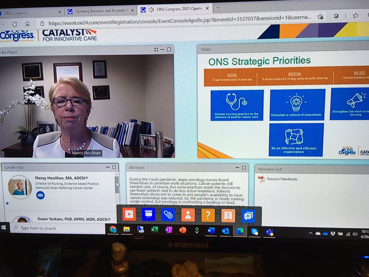 Fennimore_Laura's tweet photo. Outstanding opening address by ONS President Nancy Houlihan on the first day of the ONS Congress!  So proud to be a member in this innovative organization @Fennimore_Laura https://t.co/DF8BgTFXjH