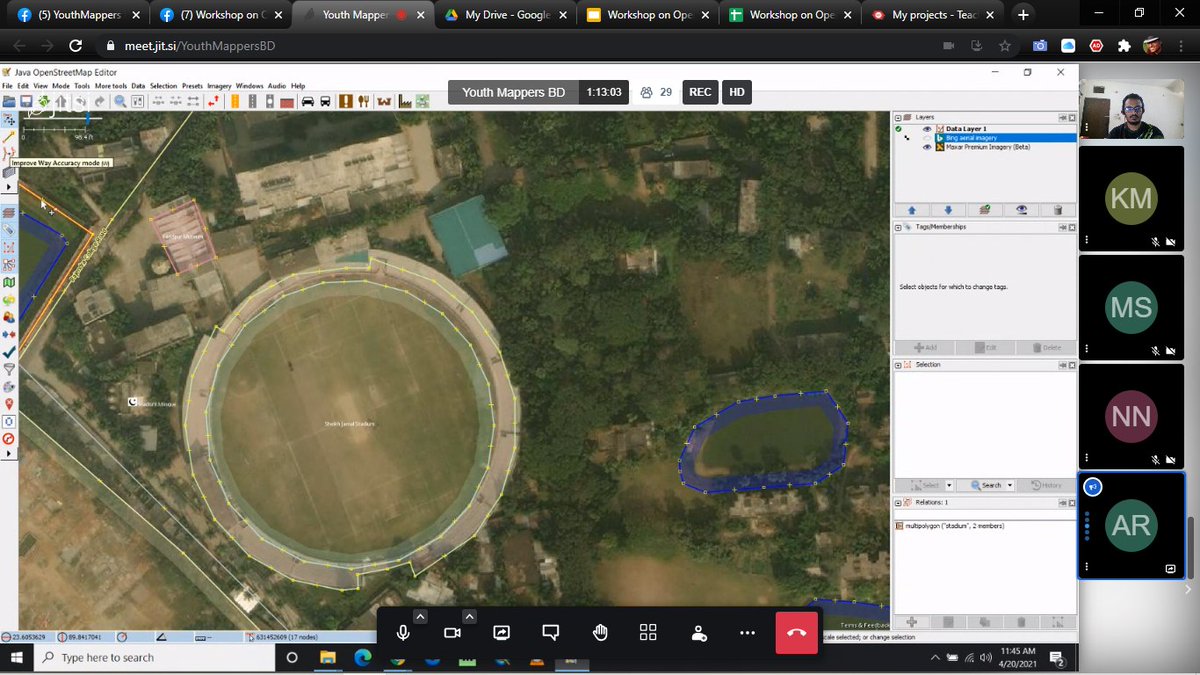 sshariar1991's tweet photo. Snaps from the Workshop on OpenStreetMap Ep-02. We have covered in this session JOSM installation, Configuration, Remote sensing with JOSM, Teach Tasking Manager, and TagInfo P-2. We will come back soon with the new date for Workshop episode 03. 

#YouthMappers
#YouthMappersBD🇧🇩 https://t.co/BhBfyfehiF