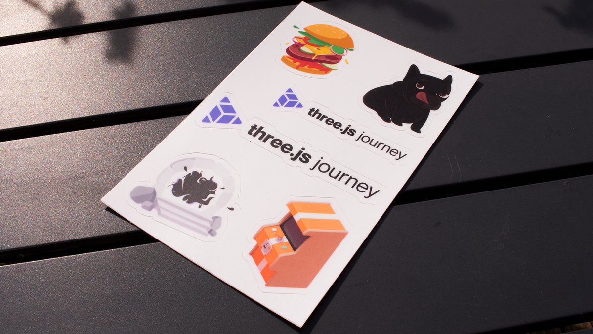 It’s time for a giveaway 🎉

RT this tweet for a chance to win a set of #threejsJourney stickers.
👉 threejs-journey.xyz

The 10 winners will be drawn randomly tomorrow at 4pm (UTC +2)