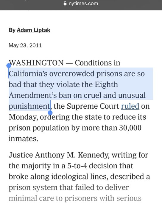 When the Supreme Court ruled that Harris' unconstitutionally overcrowded prisons were "cruel and unusual punishment," her lawyers pushed back to protect their prison labor profits. 17/